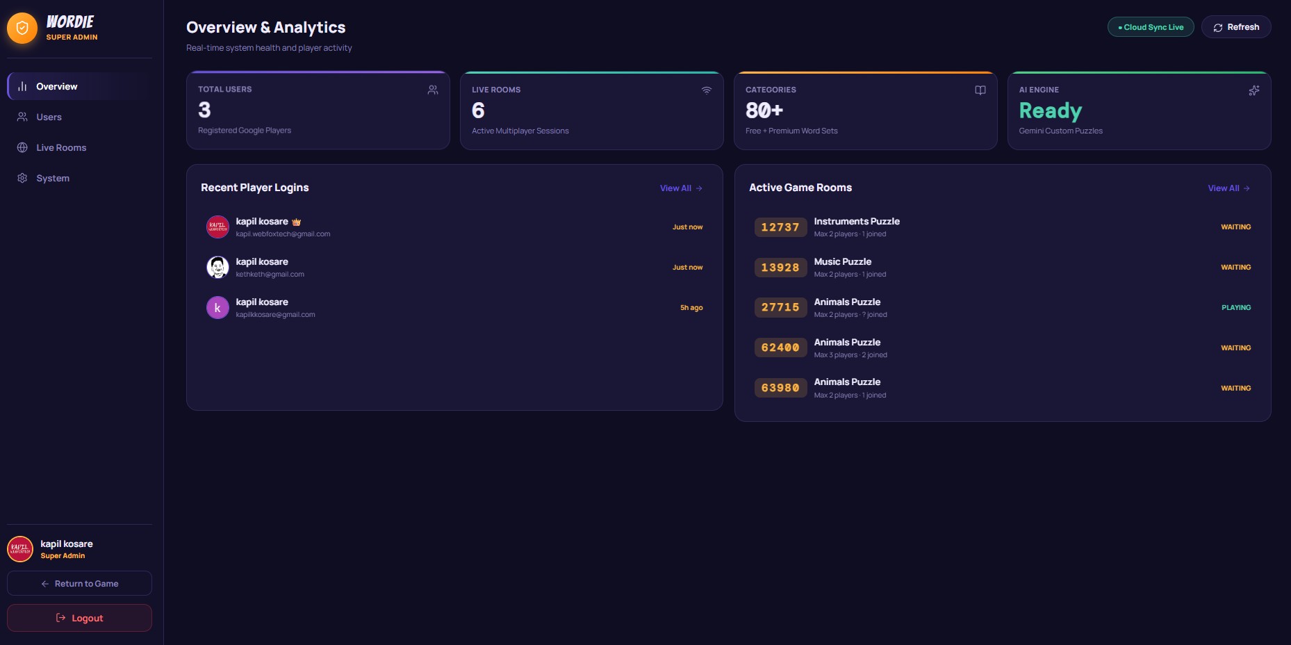 Super Admin Dashboard