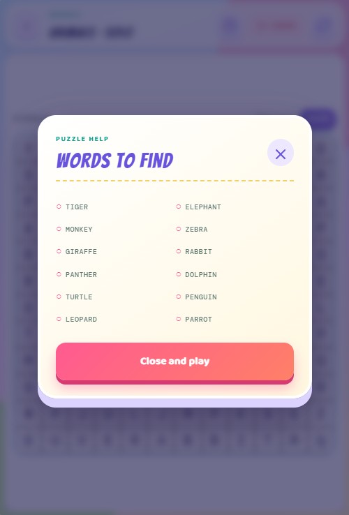 Words to find
